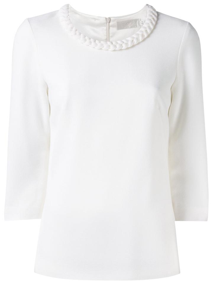 Goat - Cropped Sleeve Sweater - Women - Polyester/acetate/wool - 6, Nude/neutrals, Polyester/acetate/wool