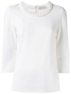 Goat - Cropped Sleeve Sweater - Women - Polyester/acetate/wool - 6, Nude/neutrals, Polyester/acetate/wool