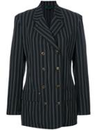 Jean Paul Gaultier Vintage Pinstripe Double Breasted Blazer - Black