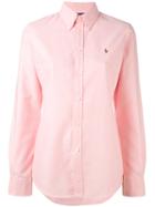 Logo Embroidered Shirt - Women - Cotton - M, Pink/purple, Cotton, Polo Ralph Lauren