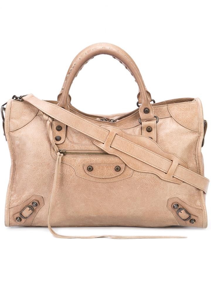 Balenciaga Vintage City Tote, Women's, Nude/neutrals