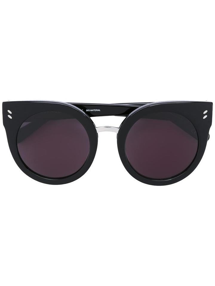 Stella Mccartney - Rounded Cat Eye Sunglasses - Women - Acetate - One Size, Women's, Black, Acetate