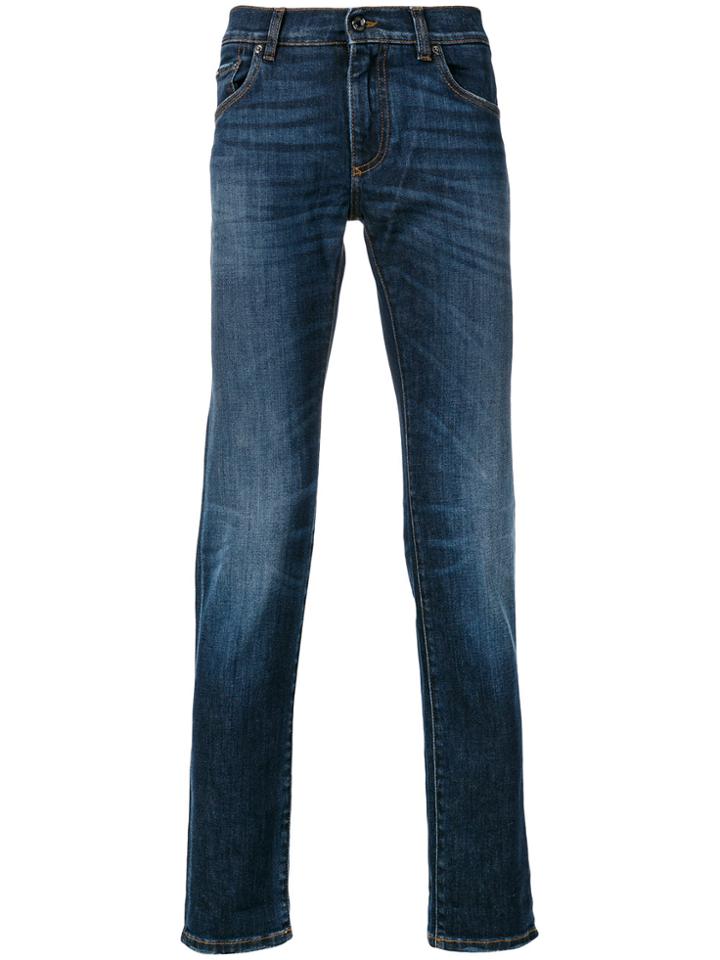 Dolce & Gabbana Slim-fit Appliquéd Jeans - Blue