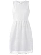 No21 Sleeveless Flared Dress, Women's, Size: 42, White, Cotton/polyester