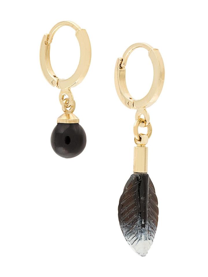 Isabel Marant Buffalo Horn Feather Earrings - Metallic