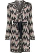 M Missoni Belted Navajo-style Knitted Coat - Pink