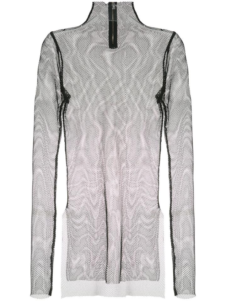 Taylor Crinkle Turtle Neck Top - Black