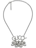 Gucci Guccy Crystal Pendant Necklace - Metallic