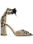 Just Cavalli Snake Effect Court Pumps - Brown