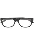 Montblanc Matte Finish Square-frame Glasses - Black