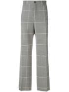 Versace High-waisted Checked Trousers - Black