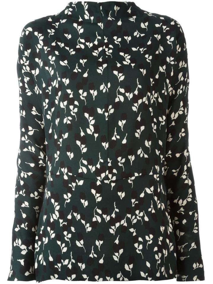 Marni Forest Night Print Blouse, Women's, Size: 40, Green, Viscose