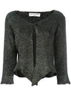 Balenciaga Cropped Cardigan, Women's, Size: 42, Black, Polyester/cupro/viscose/metallized Polyester