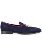 Billionaire Embroidered Logo Loafers - Blue