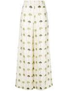 Agua By Agua Bendita Tree Print Flared Trousers - Neutrals