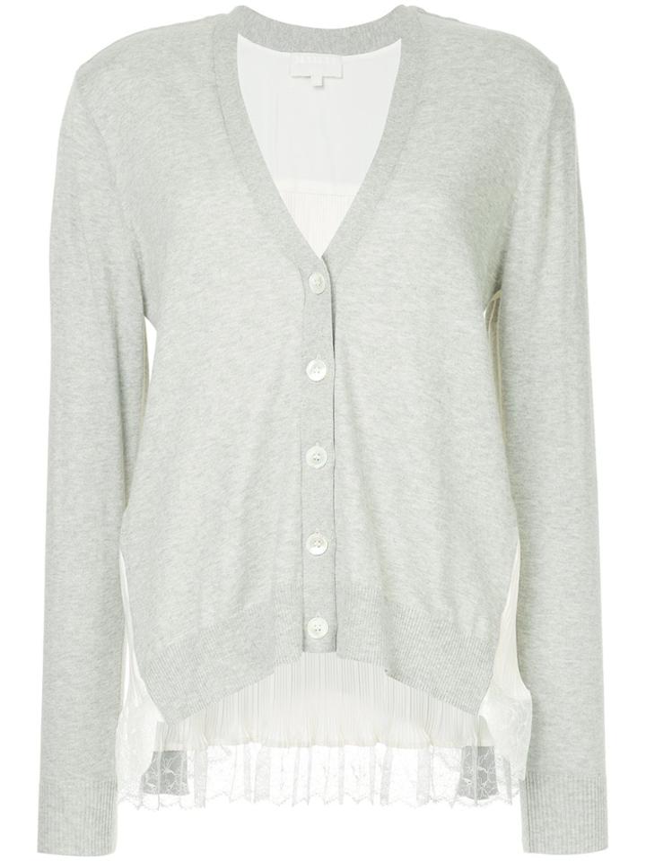 Clu Lace Pleated Cardigan - Grey