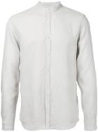Venroy - Mandarin Neck Shirt - Men - Linen/flax - Xl, Grey, Linen/flax