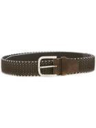 Orciani Woven Belt, Men's, Size: 100, Brown, Suede/spandex/elastane