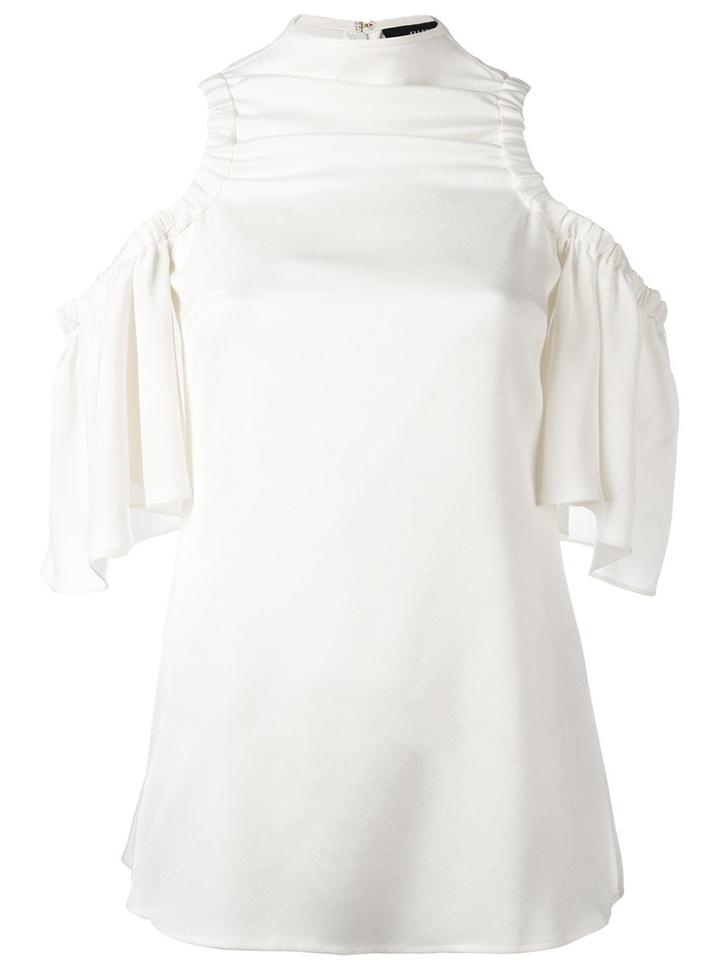 Ellery - Cold Shoulder Blouse - Women - Polyester/acetate - 8, Nude/neutrals, Polyester/acetate