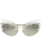 Miu Miu Eyewear Embellished Cat-eye Sunglasses - Grey