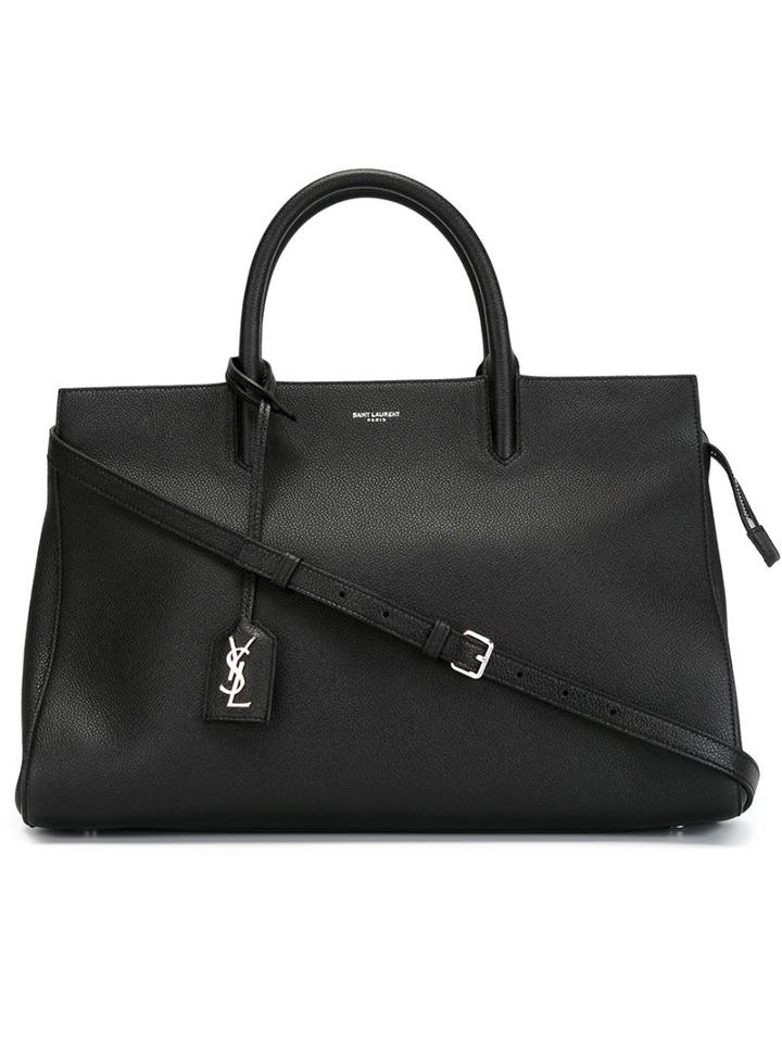 Saint Laurent Medium 'rive Gauche' Tote, Women's, Black, Leather/calf Leather