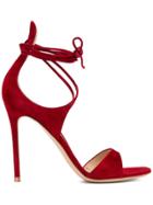 Gianvito Rossi Thin Ankle Strap Sandals - Red