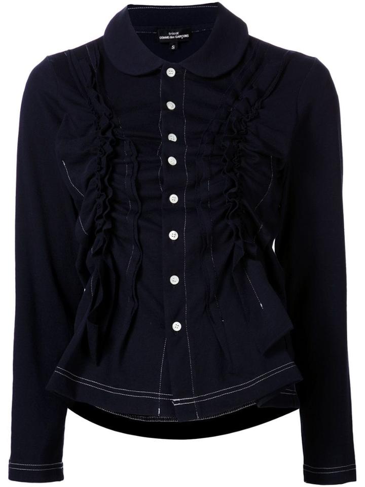 Comme Des Garçons Gathered Button Blouse - Blue