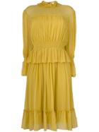 See By Chloé Ruffle Chiffon Dress - Yellow & Orange