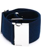 Erika Cavallini Metallic Buckle Belt, Women's, Blue, Cotton