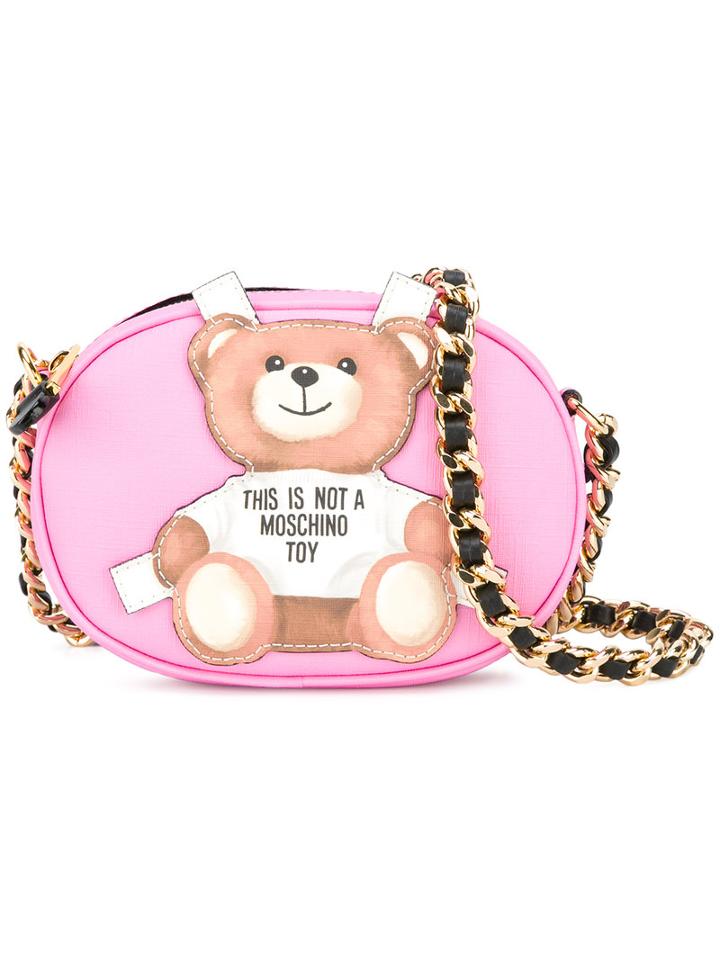 Moschino Toy Bear Paper Cut Out Crossbody Bag, Women's, Pink/purple, Polyurethane
