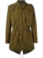 Dior Homme Gathered Military Jacket, Men's, Size: 50, Green, Polyester/polyamide/spandex/elastane