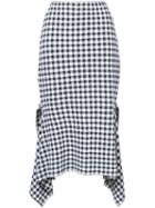 Rosetta Getty - Asymmetric Checked Skirt - Women - Cotton/viscose - 4, Blue, Cotton/viscose