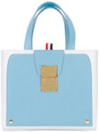 Thom Browne - Colour Block Tote - Women - Calf Leather - One Size, Blue, Calf Leather