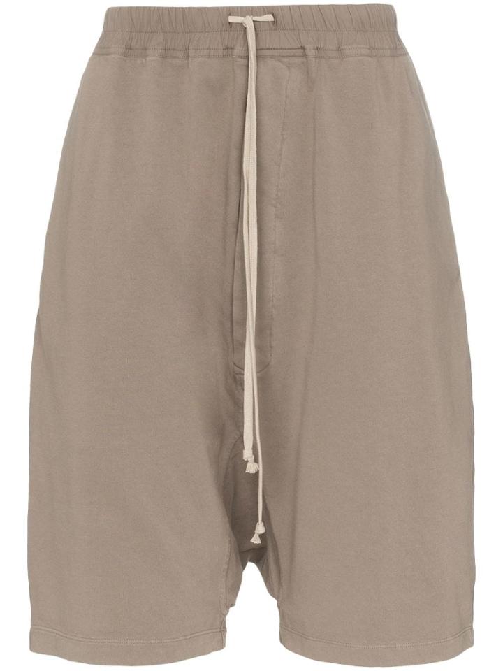 Rick Owens Drkshdw Drawstring Drop Crotch Cotton Shorts - Neutrals