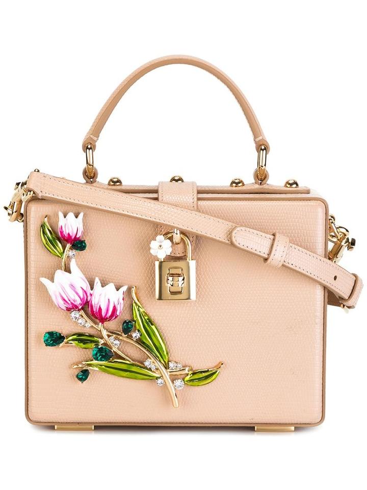 Dolce & Gabbana Dolce Box Tote, Women's, Nude/neutrals, Leather/brass/glass