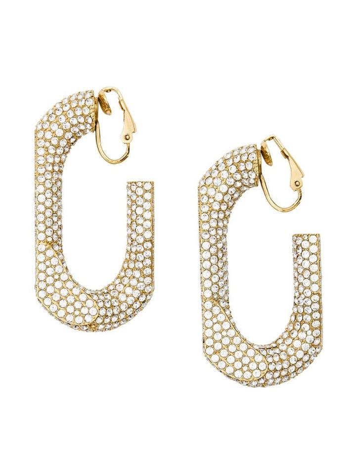 Burberry Crystal Gold-plated Chain-link Hoop Earrings