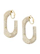 Burberry Crystal Gold-plated Chain-link Hoop Earrings