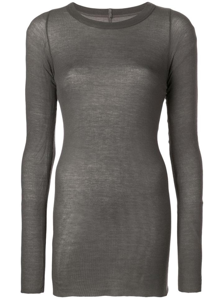 Rick Owens Ribbed T-shirt - Grey