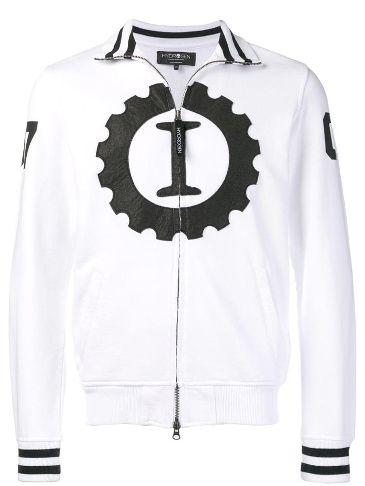 Hydrogen Contrast Logo Jacket - White