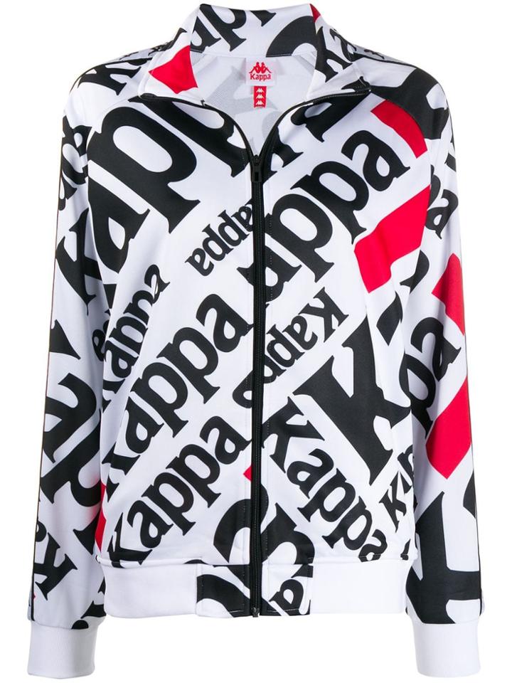 Kappa Repeat Logo Print Lightweight Jacket - White