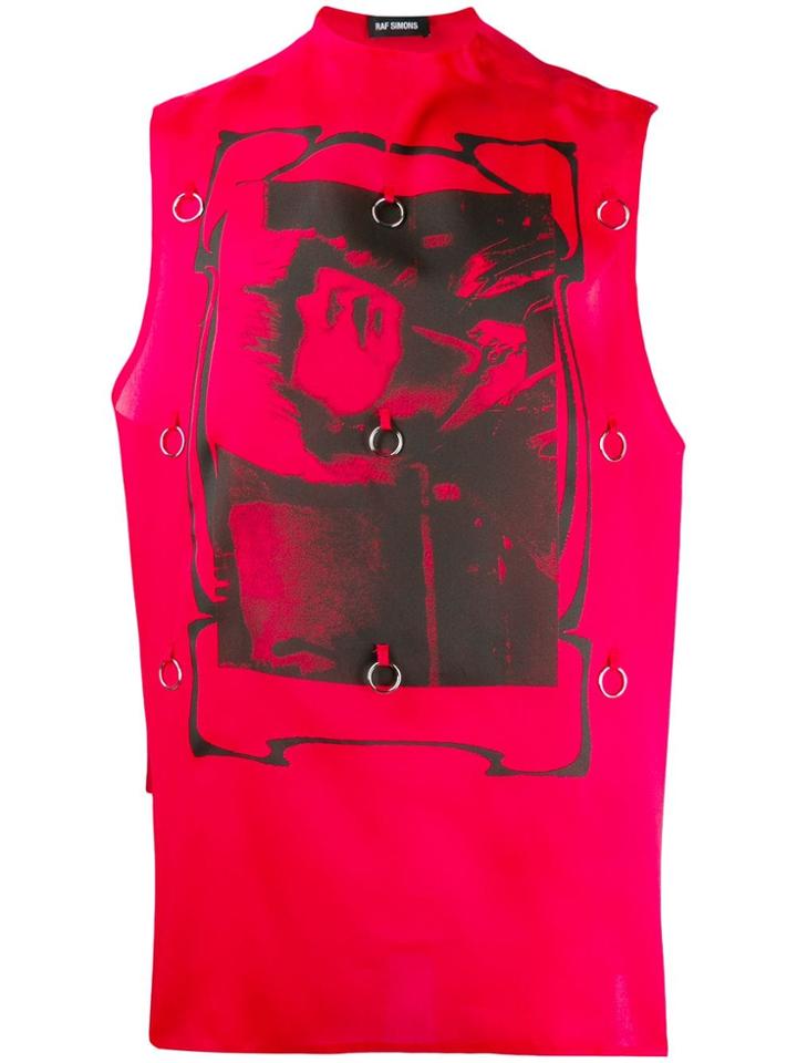 Raf Simons Contrast Print Tank Top - Red