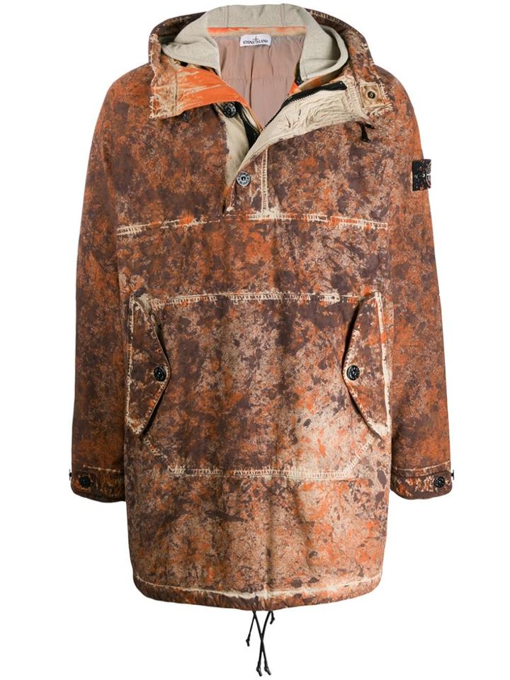 Stone Island Distressed Lightweight Jacket - Brown