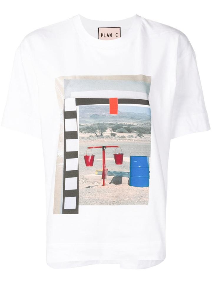 Plan C Art Print T-shirt - White