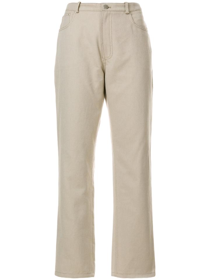 Jw Anderson Leather Pocket Jeans - Nude & Neutrals