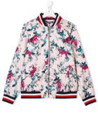 Tommy Hilfiger Junior Teen Tiger Print Bomber Jacket - Pink & Purple