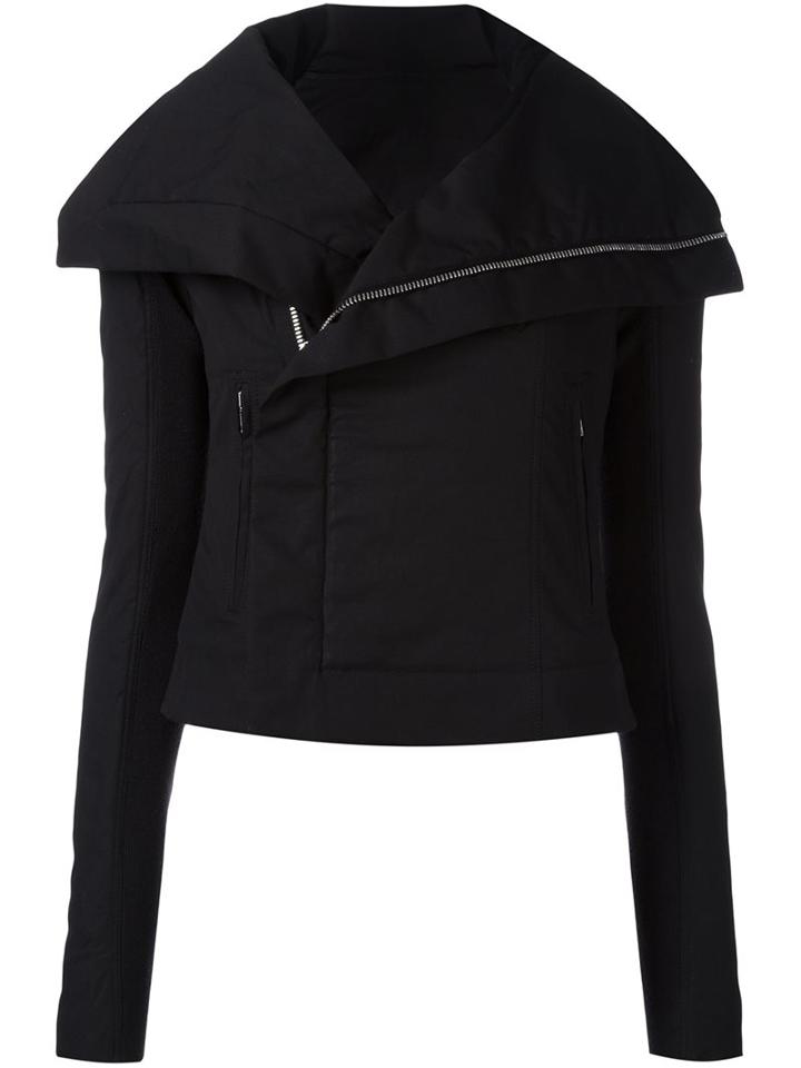 Rick Owens Padded Biker Jacket, Women's, Size: 42, Black, Cotton/spandex/elastane/virgin Wool