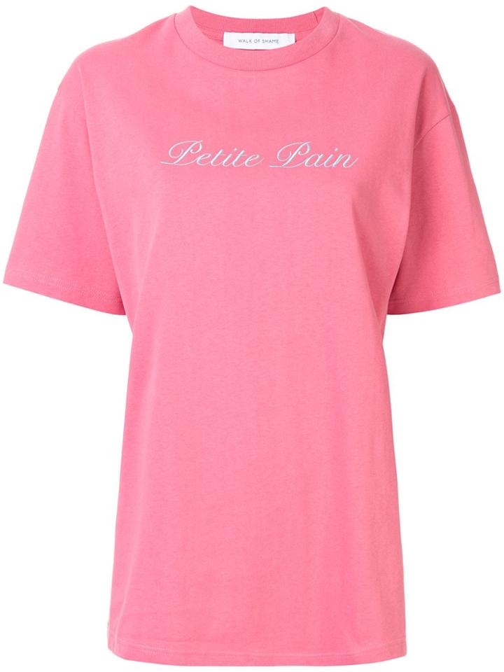 Walk Of Shame Text Print Oversized T-shirt - Pink