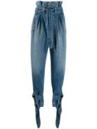 Re/done Tie Detail Tapered Jeans - Blue