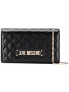 Love Moschino Quilted Faux Leather Cross Body Bag - Black