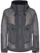 Ten C Sheer Pocket Detail Hooded Jacket - Grey